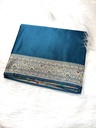 Mashru katan saree in teal blue shade very comfartable,soft