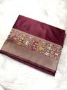 Mashru katan saree in brown color soft and comfortable
