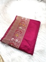 Mashru katan saree in rani pink color