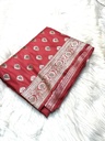 Banarasi mashru katan saree in bridal red color with sarvoski stone works